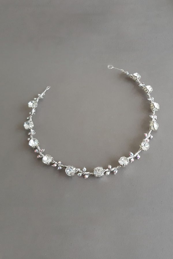 bentita cristale frunte mireasa, cordeluta cristale mireasa, accesorii par mireasa, accesoriu cristale nunta, accesorii cristale mireasa