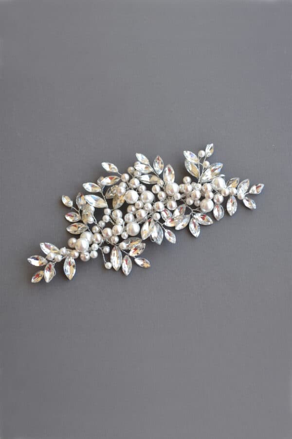 accesoriu cristale pentru coc, accesorii par mireasa, accesoriu statement, accesorii cu perle pentru mirese, accesorii pentru nunta