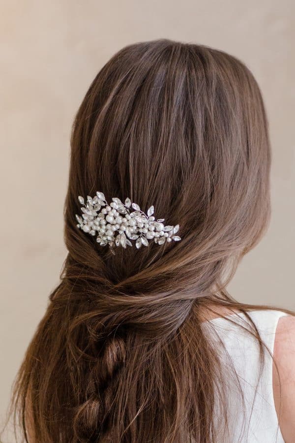 accesoriu cristale pentru coc, accesorii par mireasa, accesoriu statement, accesorii cu perle pentru mirese, accesorii pentru nunta