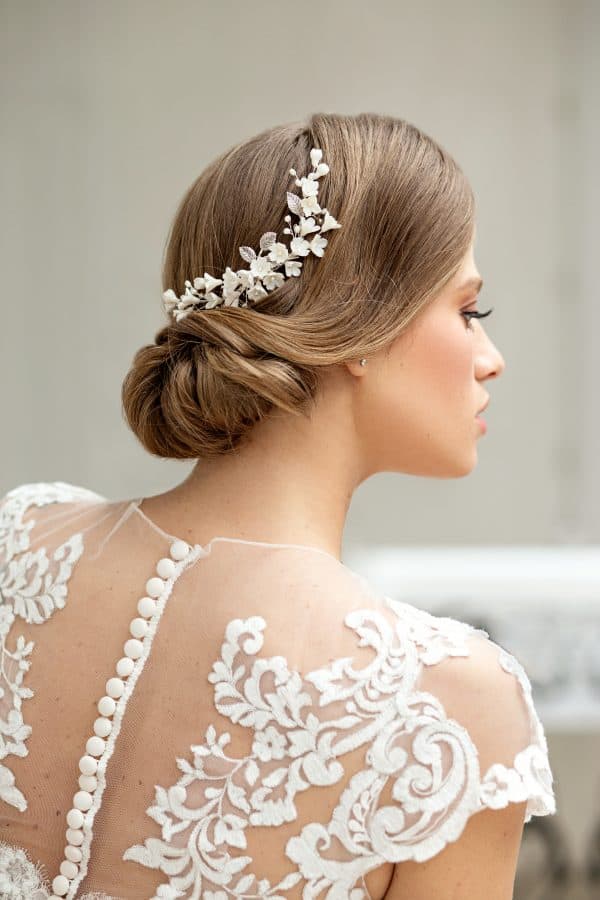 accesorii păr mireasa, pieptene romantic, pieptene flori mireasa, accesoriu par nunta, accesorii par coc