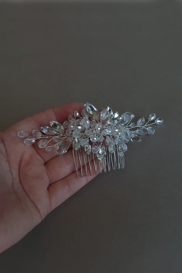 pieptene delicat pentru mireasa, pieptene cristale, accesoriu par cristale