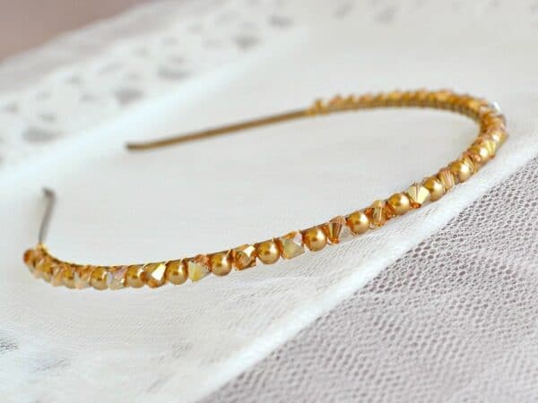 cordeluta cu perle swarovski bronz